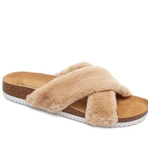 Lisa Vicky faux fur slip ons